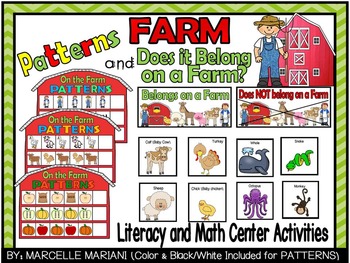 Preview of FARM PATTERNS and FARM SORTING MATS- Does it Belong on a Farm?