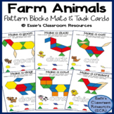 Farm Animals Pattern Blocks Mats & Task Cards