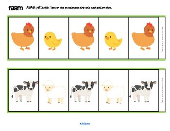 Farm Animals Patterns Center and Supporting Printables for Preschool