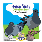 Farm Animals Pigeon Family Clip Art Set