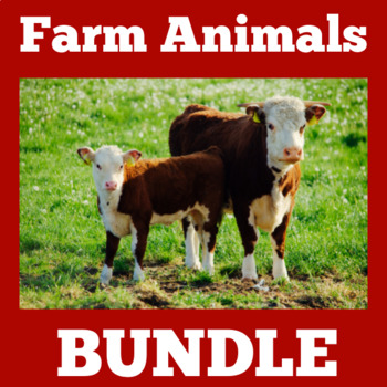 Preview of FARMS FARM ANIMALS ACTIVITIES WORKSHEETS Pre-K, Kindergarten 1st Grade BUNDLE