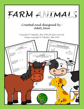 Preview of Farm Animals Printable Distance Learning