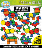 Farm Animals Puzzle Pattern Blocks Clipart {Zip-A-Dee-Doo-