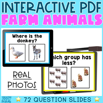 Preview of Farm Animals REAL PHOTOS Interactive PDF Digital Activity