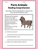 Farm Animals Reading Comprehension Bundle