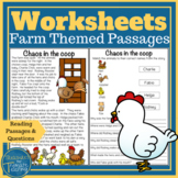 Farm Animals Reading Comprehension Passages and Questions