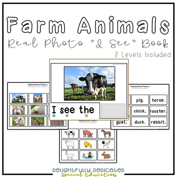 Preview of Farm Animals Real Photo "I See" Adapted Book for Special Education