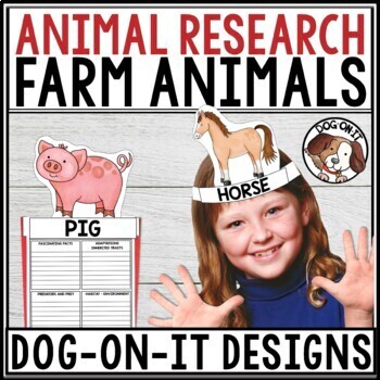 Preview of Farm Animals Research Template | Animal Project Hats Crowns