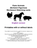 Farm Animals Schleich Figurines ENGLISH Montessori Matching Cards