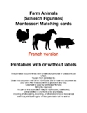 Farm Animals Schleich Figurines FRENCH Montessori Matching Cards