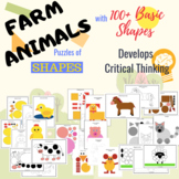 Farm Animals NO PREP Craft Activity - Shape Puzzles (Homes