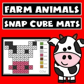 Preview of Farm Animals Snap Cube Building Mats | Fine Motor Activities