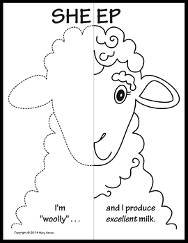 farm animals symmetry activity coloring pages by mary straw tpt