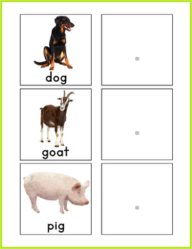 match the farm animals to their babies