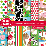 Farm Animals Theme Papers, Farm Patterns, Farm Animals (P12)