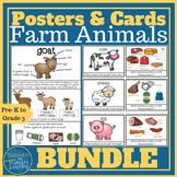 Farm Animals Theme Posters and cards Bundle