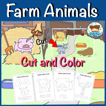Farm Animals : Trace and Color for kids by Fluffy Sheet | TPT