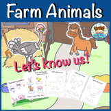 Farm Animals : Trace and Color for kids