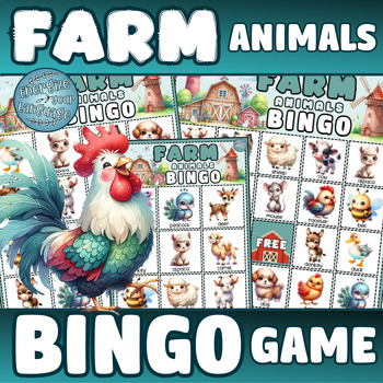 Preview of Farm Animals Vocabulary Bingo: Fun ESL EFL Activity Game