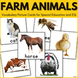 Farm Animals Picture Cards Autism Speech Therapy ESL Vocab