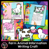 Farm Animals Writing Craftivity - Farm Animals Information