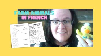 Preview of Farm Animals in French Lesson Video and Worksheets 