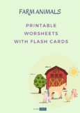 Farm Animals - printable worksheets with flash cards