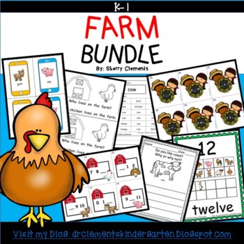 Preview of Farm BUNDLE | Spring | Addition | Word Problems | Reading | Writing | Games