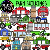 Farm Buildings and Tractors {Farm Clipart}
