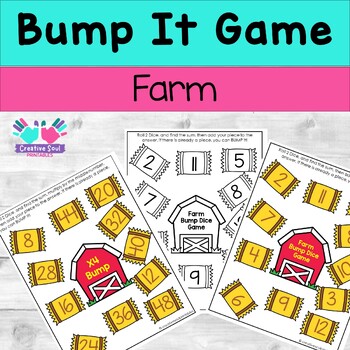 Preview of Farm Bump It Dice Game, Multiplication up to 12