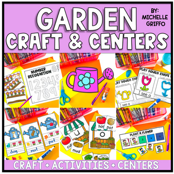 Preview of Garden Book Buddy Centers Activities Watering Can Craft Kindergarten
