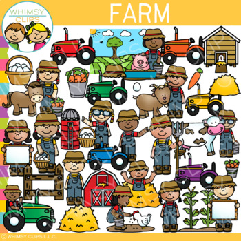 Preview of Kids On The Farm Clip Art