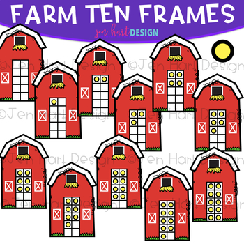 Preview of Farm Clip Art - Farm Barn Ten Frames {jen hart Clip Art}