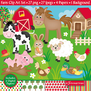 Preview of Farm Clipart / Farm Animals Theme Clip Art (C11)