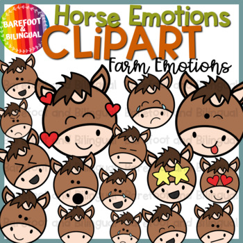 Preview of Farm Clipart - Horse Emotions Clipart - Horse Clip Art