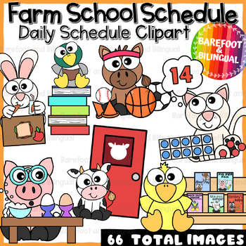 Preview of Farm Clipart for Classroom Visual Schedules | Farm Animals at School