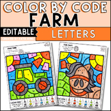 Farm Color by Letter Recognition Color by Code Activities 