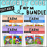 Farm Color by Sight Word, Letter, Number and Number Sense 