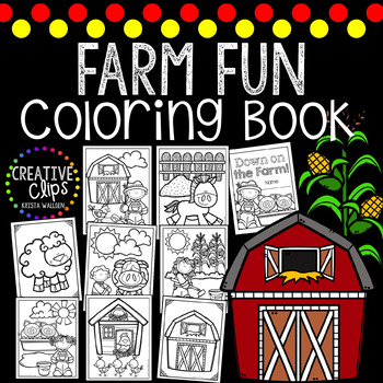 Preview of Farm Coloring Book {Made by Creative Clips Clipart}