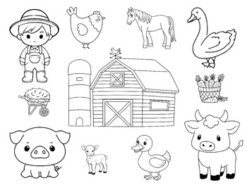 Preview of Farm Coloring Page