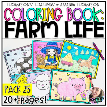 Preview of Farm Coloring Pages | Kids Farm Animals Coloring Book | Spring Coloring Sheets