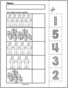 farm count match worksheets numbers 1 5 by prekautism tpt