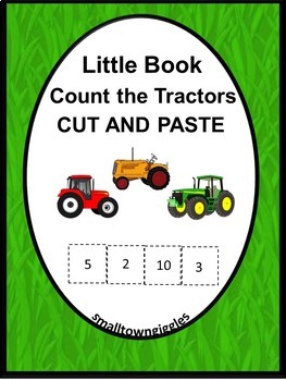 Preview of Farm Theme Tractors Counting Book Special Education Math Number Words