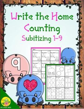 Preview of Farm Counting 1-9 (Subitizing) Write the Home | Distance Learning