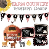 Editable Farm Country Western Birthday Bulletin Board Display