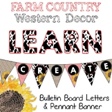 Farm Country Western Bulletin Board & Pennant Banner Letters