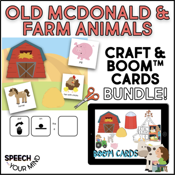 Preview of Farm Craft and Old McDonald Boom Cards™ Early Language Bundle