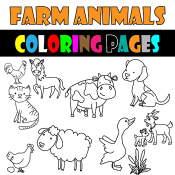 Farm Animals Coloring Teaching Resources | TPT