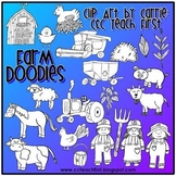 Farm Doodles clip art (BW PNG files)