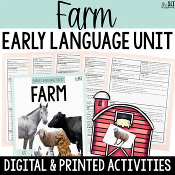 Preview of Farm Themed Early Language Activities- Early Intervention Speech Therapy